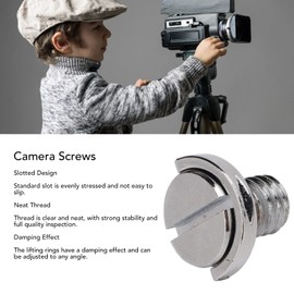 Annadue 3 Pieces 3/8 Inch Mounting Screw D Shank D-Ring Screw for Camera Tripod Monopod / Quick Release Plate (QR) DSLR SLR Fill Light Stand
