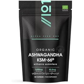 Organic Ashwagandha KSM-66® 1650mg - 5% Withanolides - Black Pepper for Absorption - Most Bioavailable Full-Spectrum Root Extract - Not Tablets or Powder - 180 Vegan Capsules