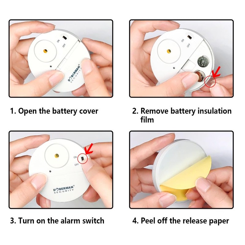 WOWSEA DOBERMAN SECURITY Ultra-Slim Window Alarm - Loud 100dB Alarm