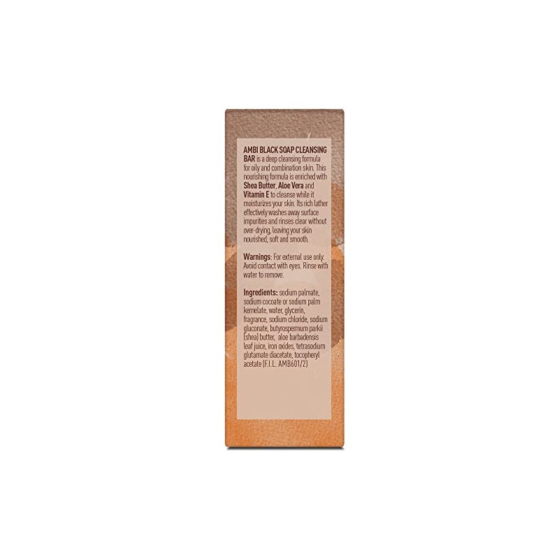 Ambi Jabón negro con manteca de karité, 3.5 onzas (paquete