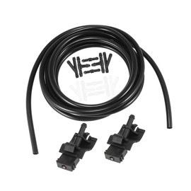 VekAuto Front Windshield Washer Hose Kit Fit for Toyota 4Runner with 3 Meter Washer Fluid Hose 12 Pcs Hose Connectors - Pack of 15 Black Auto Accessories