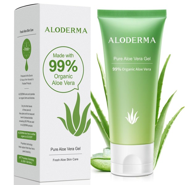 Aloderma Pure Aloe Vera Gel - Soothes and Hydrates Dry,