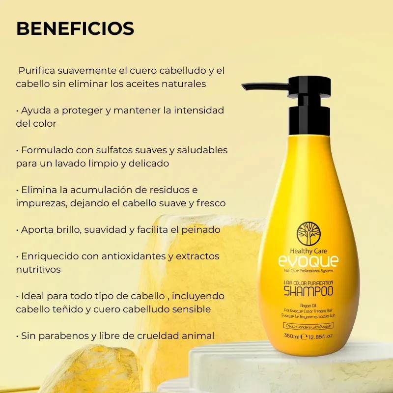 Evoque Hair Color Purification Shampoo Para Cabello Teñido
