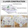 Honellaty Spring Summer Floral Vinyl Tablecloth with Flannel Backing for
