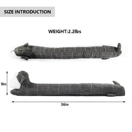 Animal Under Door Draft Stopper-Decorative Weighted Noise Blocker for Doors Windows (Grey Dog, 36 inch)