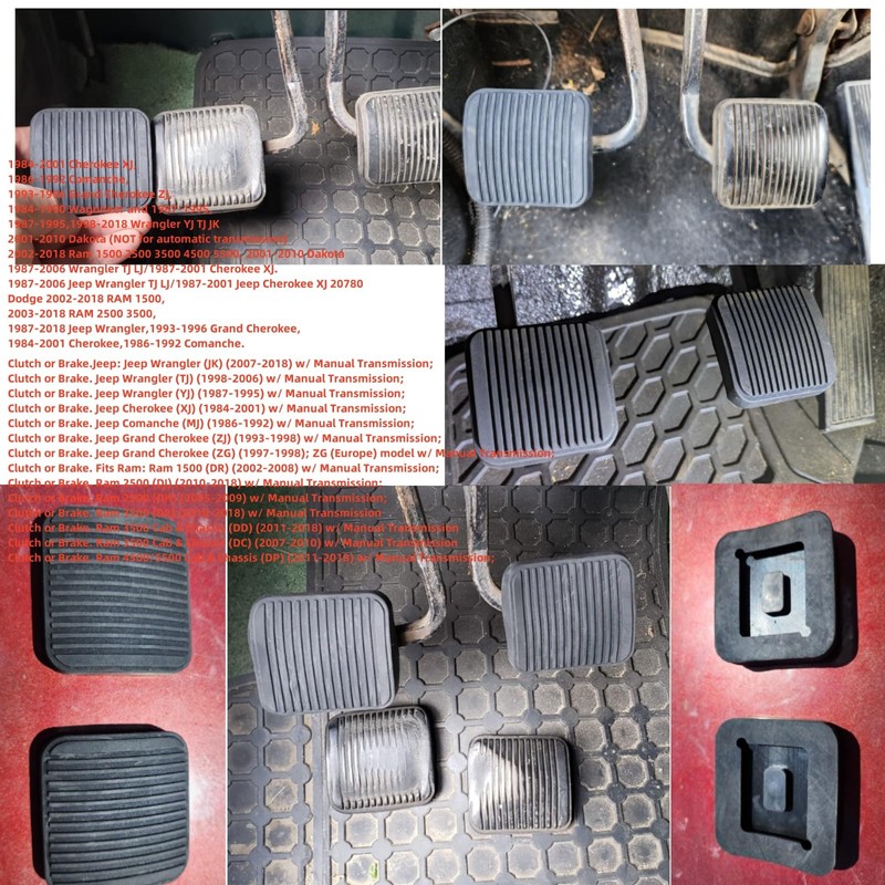 Opuiue 2PCS Brake and Clutch Pedal Pad, Anti-Slip Rubber Pedal
