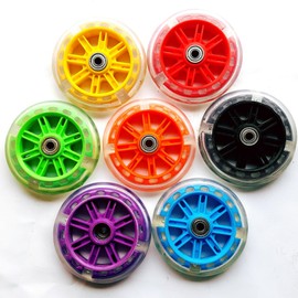 Auxiliary wheel bicycle with light -emitting wheel children's car flash wheel PVC wheel PU wheel adjustment 16/20 bicycle accessories (Yellow 12-20 universal)