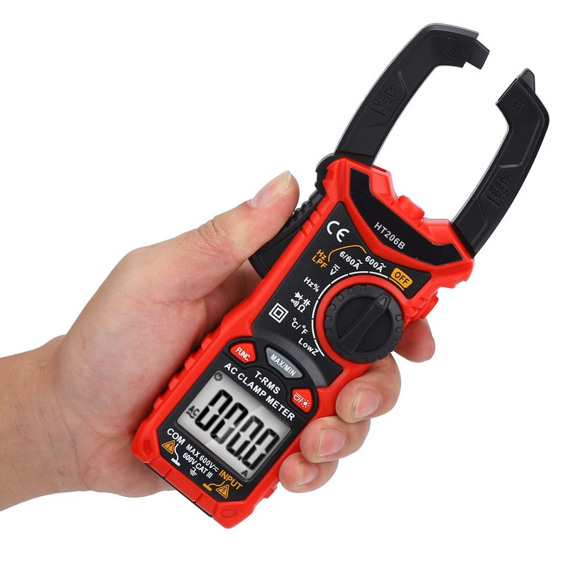 HT206 AC/DC Mini Digital Clamp Meter For Measuring Voltage AC