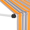 Benicabaly Manual Retractable Awning 59" Yellow and Blue Stripes with