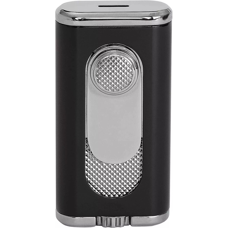 Xikar Verano Flat Flame Cigar Lighter, Elegant, Black, Lifetime Warranty