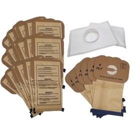 Upgraded Replacement Style C 4-PLY Bags For Electrolux Type C Canister Vacuums (25 Bags / 2 After-Filters)