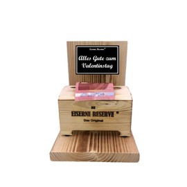 Valentine's Day Money Gift – Iron Reserve Money Box Money Gift – The Funny Gift Idea Money Gift Packaging – Text Black/W Happy Valentine's Day