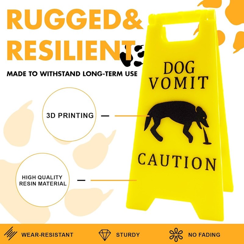 Caution Cat Vomit Warning Sign Vomit Warning Sign for Dog