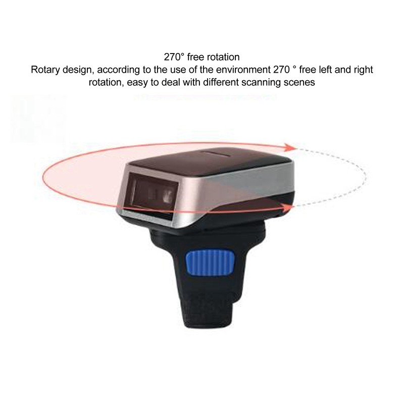 1D Bluetooth Wearable Ring Barcode Scanner 270 Degree Rotation 3
