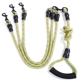 Heyllou 3 in 1 Durable Nylon Dog Leash with Padded Handle, 360° Swivel No Tangle Climbing Rope Removable Pet Traction Rope, Lead for Medium Large Dogs Green Blue