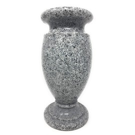 OPTIMUM Memorial Cemetery Flower Vase - Plastic (Light Grey Granite) with Metal Ground Spike, Grave Marker, Decorations for Gravesite, Headstone Flowers Holder, Garden Lawn & Yard