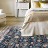PESSEN Blue Boho 5x7 Washable Area Rug, Low Pile Ultra