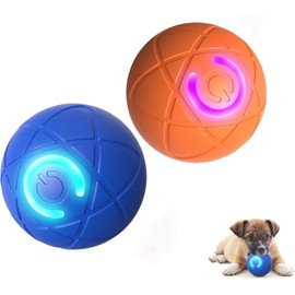 trsfuole 2025 Upgraded Self-Moving Dog Ball Toy - Auto-Shake & Vibration Interactive Chew-Resistant Ball for All Breeds (2 Pack, Orange+Blue) - Puppies to Senior Dogs, Durable Indoor/Outdoor Pet Toys