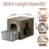 Fooalgo Litter Box Enclosure, Side Entry Stainless Steel Cat Litter