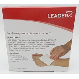 Leader Gauze Pads, 10 Sterile Pads, All One Size 4"x 4" (Pack of 3)