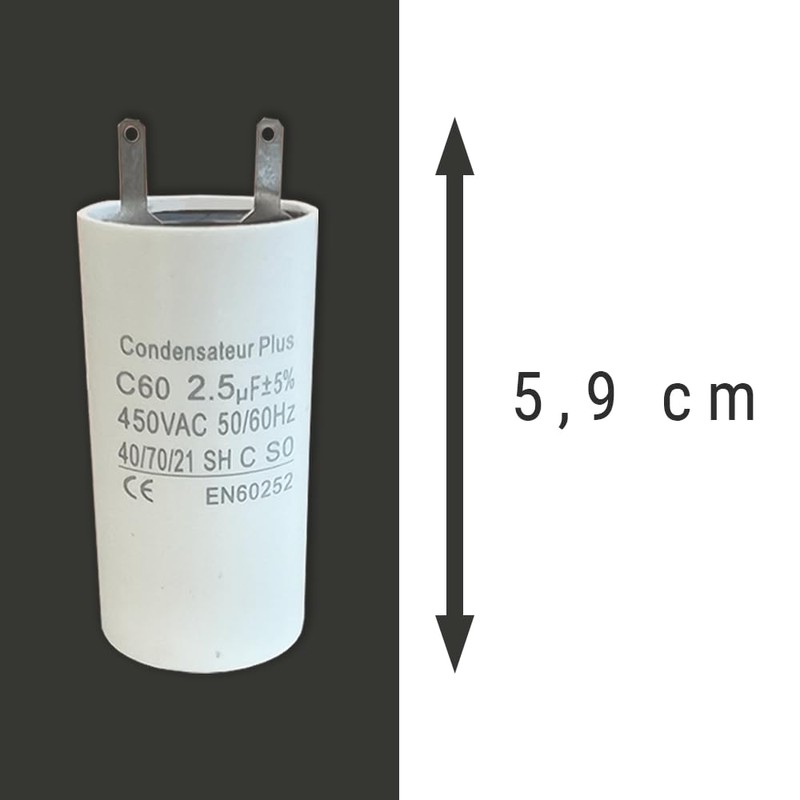Cable lugs capacitor 2.5µF special Somfy Simu roller shutter motor