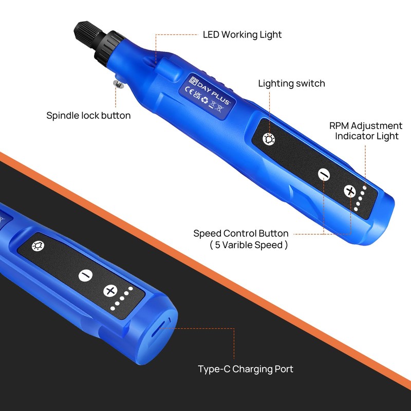 Rotary Tool Rotary Multitool with 80pcs Accessory Kit - Cordless