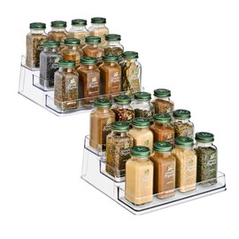 Sorbus Premium 3-Tier Spice Rack Organizer - Acrylic Spice Organization for Cabinet, Multipurpose Shelf - Durable Spice Organizer for Kitchen, Pantry, Room, Office & Countertop - 2 Pack