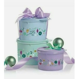 3 Pc Holiday Stacking Canister Set ~RARE~