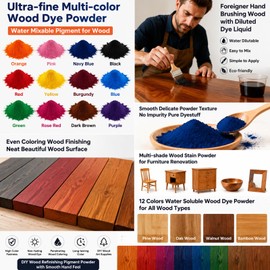 GOODTAKE Rose Red Wood Stain Powder, Wood Dye Stain Powder that Makes Vibrant Wood, Premium Fast Dry Dark Wood Stain Powder for Crafts, Multiple Finishes - for Indoor Outdoor Wooden (Rose Red, 2 oz)