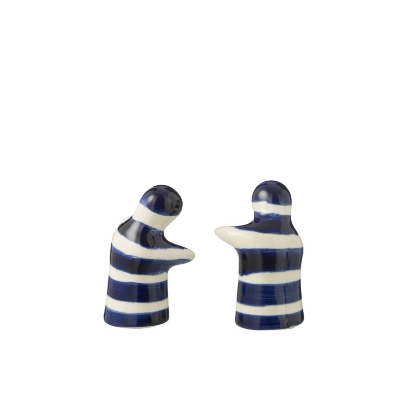 Salt & Pepper Granada Stripes Ceramic White/Cobalto Blue