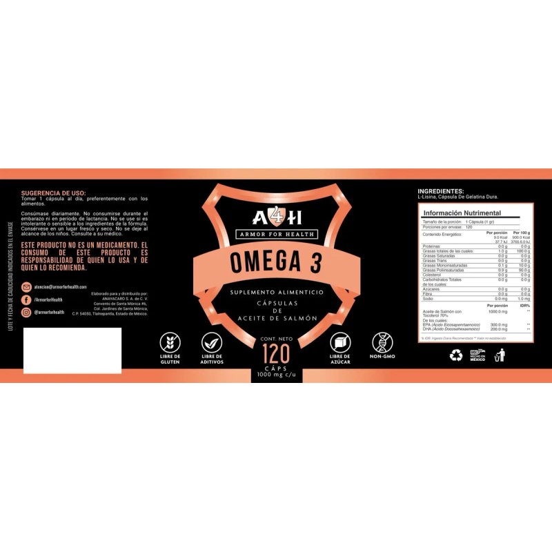 Omega 3 De Salmón (epa - Dha) 120 Cápsulas 1000
