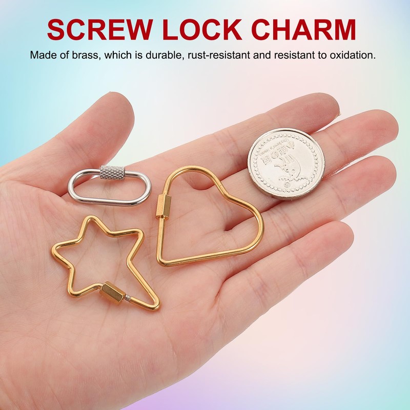 PATIKIL Spring Oval Clip Pendant Clasp, 5Pcs Spring Ring Buckle
