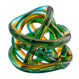 Torre & Tagus Orbit Glass Décor Ball, 4.5-inch Diameter, Ombre Ocean Sunset