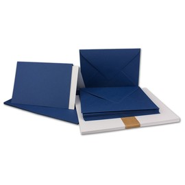 10 x Folding Cards Set DIN A6/C6 with Envelopes in Dark Blue/Midnight Blue - Includes Insert - 14.8 x 10.5 cm - Premium Quality - FarbenFroh