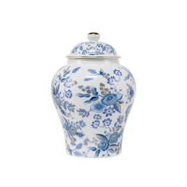 NS Online Rose Small Urn for Female - Ceramic Keepsake Urn for Human Ashes, 8inches Blue Rose Decorative Urns for Women/Mom/Girl, Hold 50 Cubic inches - Qnty 1
