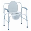 MediChoice Adjustable Heavy-Duty Commode Chair, Snap-On Seat, Aluminum Frame, Adjusts