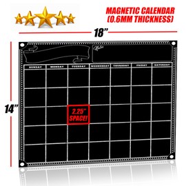 Fanse Monthly Magnetic Calendar for Refrigerator and Marker Set 18" x 14", Magnetic Fridge Calendar, Monthly Planner Blackboard Organizer Agenda Memo for Home, Grocery, Kitchen, Classroom, Dorm Room