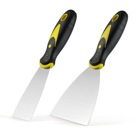 Putty Knife Scraper Set, 2" 4" Spackle Knife 2Pack, Stainless Steel Paint Scraper for Drywall Repairing and Clearing, Wallpaper Removal, Putty Applying, Plaster Scraping