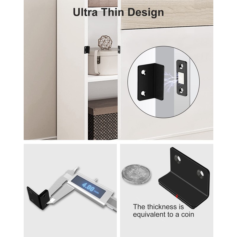 Cabinet Magnetic Catch L-Shaped Jiayi 6 Pack Ultra Thin Cabinet