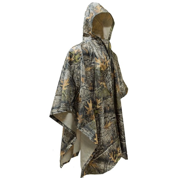 LOOGU Rain Poncho, Waterproof Camouflage Rain Coat Outdoor Camo Shelter Ground Sheet