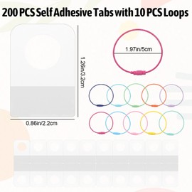 Card Holder for Yoto Player Cards, Include 200 PCS Self Adhesive Tabs with 10 Loops, Removable Card Ring for Yoto Cards Organizer Storage, Keyring Loop Card Holder for Kids