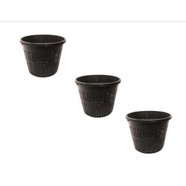 Pond H2o 5" Round Water Garden Pond Aquatic Plastic Mesh Slotted Plant Basket, Value 3 Pack, Plastic Water Garden Planting Basket Aquaponics, Hydroponics Slotted Mesh Planter Pots