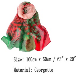FAIRYGATE Green Neck Scarf Women Chiffon Shawl Neckerchief Long Head Wrap Thin Scarves Beach Hijab Vintage Bridal Shawls Scarf Colorful Cloth Elegant and Stylish B7227