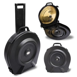 Cymbal Case With Foam Durable Cymbal Hard Cases, Fits Up to 10 * 21" Cymbals, Design for Drums Cymbal Safety, 22" Rolling Cymbal Cases Upgrade from Cymbal Bag, Cymbal Bags With Wheels, Elite Black