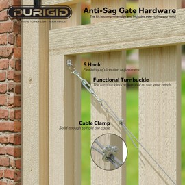 DURIGID Anti Sag Gate Kit D-Ring Fence Gate Kit, Gate Hardware Kit for Wood Fence Vinyl Iron Gates, Gate Anti Sag Kit Prevents Gate Sagging, Sliver, 1 Pack