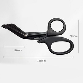ATDORO Medical Scissors, Elbow Gauze Scissors And Stainless Steel Bandage Scissor Are Used For Emt Field Survival Equipment (Black)