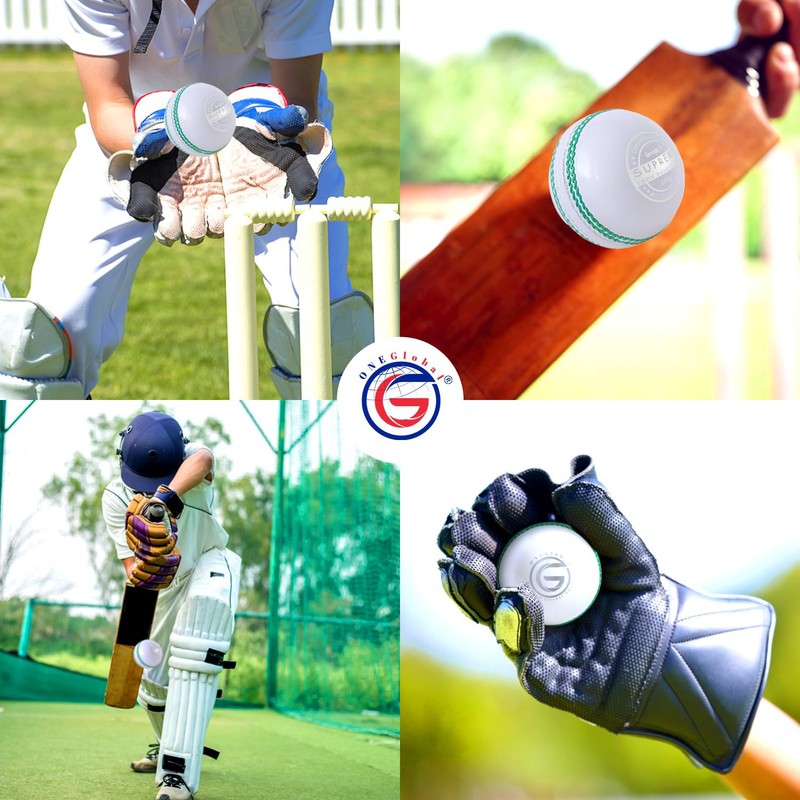 ONEGlobal Supreme Leather Cricket Ball | 100% Handstitched, 156g -