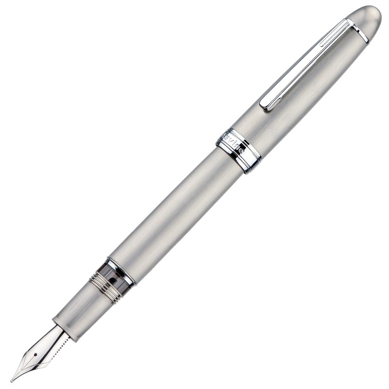 Asvine J16 Brushed Titanium Fountain Pen Jowo Medium Nib Piston