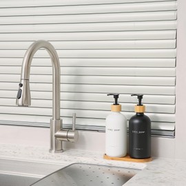 BONLONG Black and White Soap Dispenser, Dish Soap Dispenser for Kitchen Decor, Hand Soap and Dish Soap Dispenser Set Suitable for Kitchen Counter Decor.(Black&White)