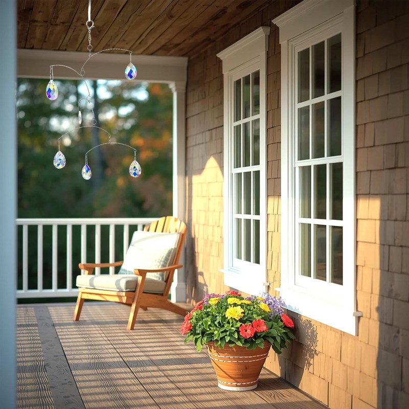 DIY Crystal Sun Catcher Wind Chime, Hanging Prisms Rainbow Maker